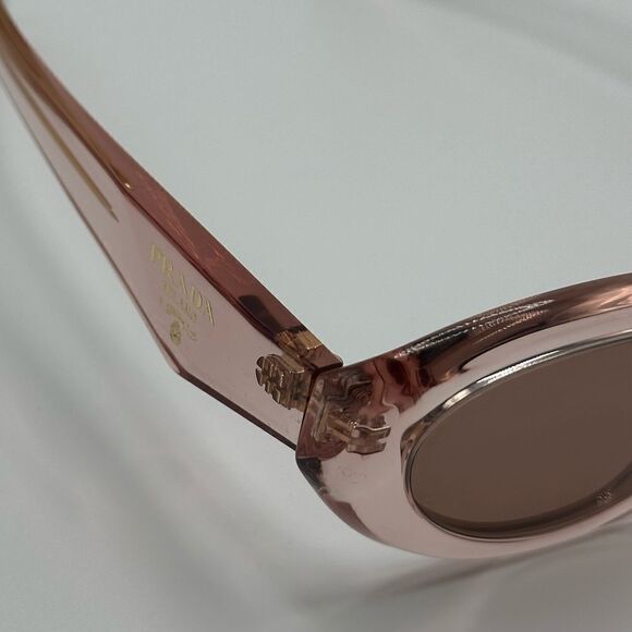 BRAND NEW PRADA Symbol PR26ZS 19Q10D Transparent Peach/Light Brown Sunglasses - Picture 8 of 14